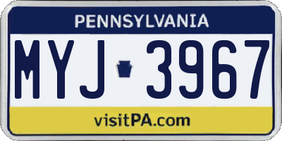PA license plate MYJ3967