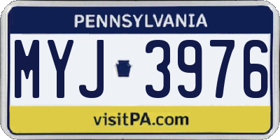PA license plate MYJ3976