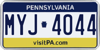 PA license plate MYJ4044