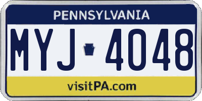 PA license plate MYJ4048