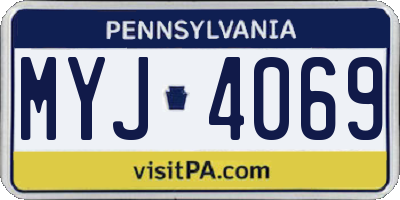 PA license plate MYJ4069