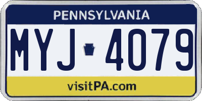 PA license plate MYJ4079