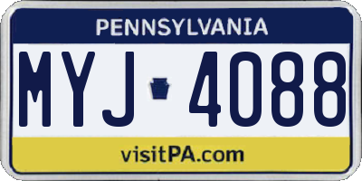 PA license plate MYJ4088
