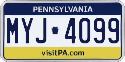 PA license plate MYJ4099
