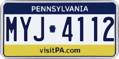 PA license plate MYJ4112