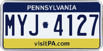 PA license plate MYJ4127