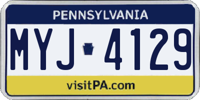 PA license plate MYJ4129