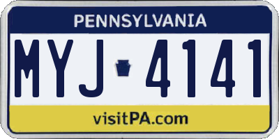 PA license plate MYJ4141