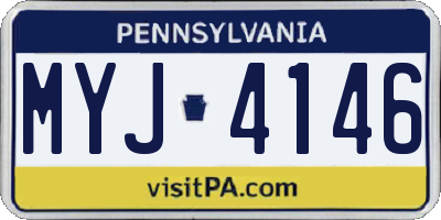 PA license plate MYJ4146