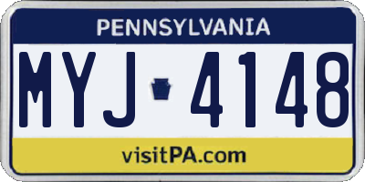 PA license plate MYJ4148