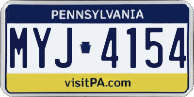 PA license plate MYJ4154