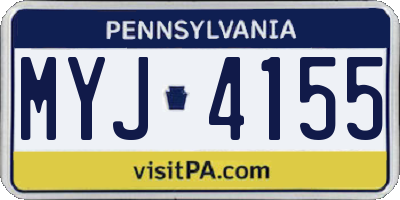 PA license plate MYJ4155