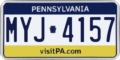 PA license plate MYJ4157
