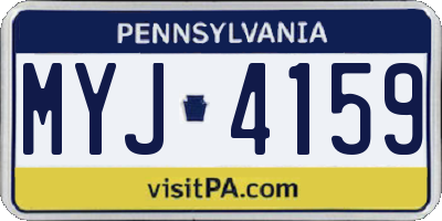 PA license plate MYJ4159
