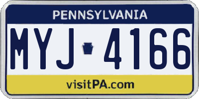 PA license plate MYJ4166