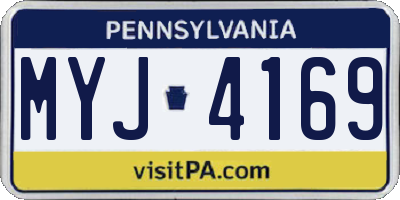 PA license plate MYJ4169