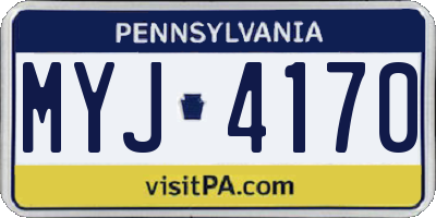 PA license plate MYJ4170