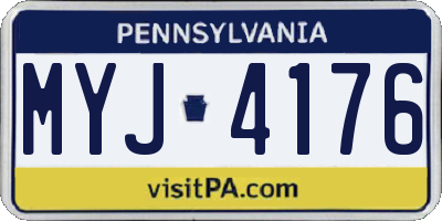 PA license plate MYJ4176