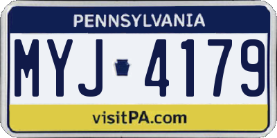PA license plate MYJ4179