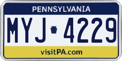 PA license plate MYJ4229