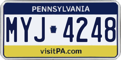 PA license plate MYJ4248
