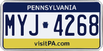 PA license plate MYJ4268