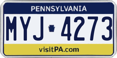 PA license plate MYJ4273