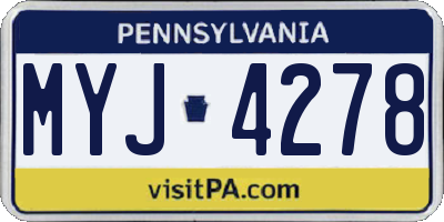 PA license plate MYJ4278