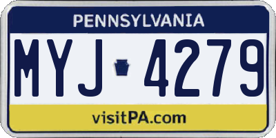 PA license plate MYJ4279