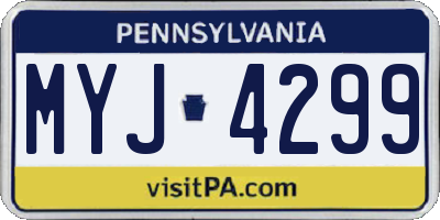 PA license plate MYJ4299