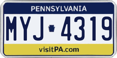 PA license plate MYJ4319