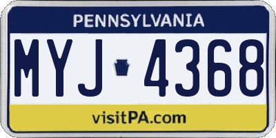 PA license plate MYJ4368