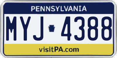 PA license plate MYJ4388