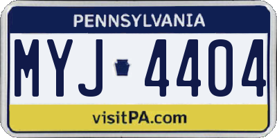 PA license plate MYJ4404