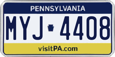 PA license plate MYJ4408