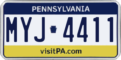 PA license plate MYJ4411