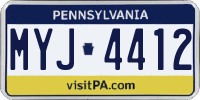 PA license plate MYJ4412