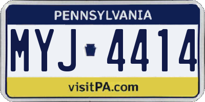 PA license plate MYJ4414