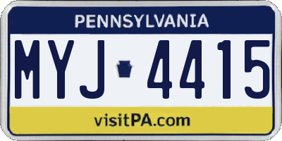 PA license plate MYJ4415