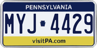 PA license plate MYJ4429