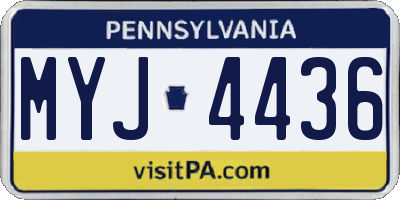 PA license plate MYJ4436