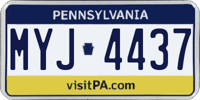 PA license plate MYJ4437