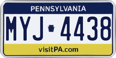 PA license plate MYJ4438