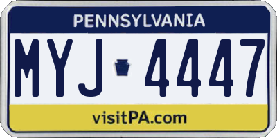 PA license plate MYJ4447