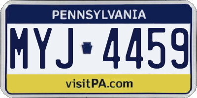 PA license plate MYJ4459