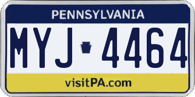 PA license plate MYJ4464
