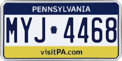 PA license plate MYJ4468