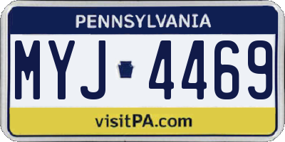 PA license plate MYJ4469