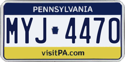 PA license plate MYJ4470
