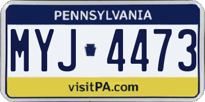 PA license plate MYJ4473